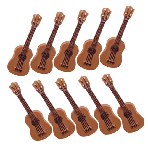 Sosoport 25 Stück Miniaturgitarre Kreative Musikinstrumente für Puppenhäuser Hochwertige Resin Dekoration für Miniaturlandschaften und Wohnräume Sammlungen und von Sosoport