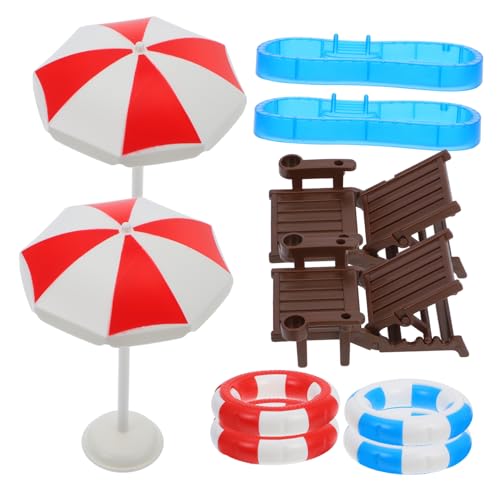 Sosoport 2Sätze Miniaturzubehör Teiliges Mini Möbel mit Schwimmring und Strandstuhl für Puppenhaus Deko und Mini Pool Zubehör für Kreative Miniaturlandschaften Sosoport 2Sätze Miniaturzubehör Teiliges Mini Möbel mit Schwimmring und Strandstuhl für Puppenhaus Deko und Mini Pool Zubehör für Kreative Miniaturlandschaften von Sosoport