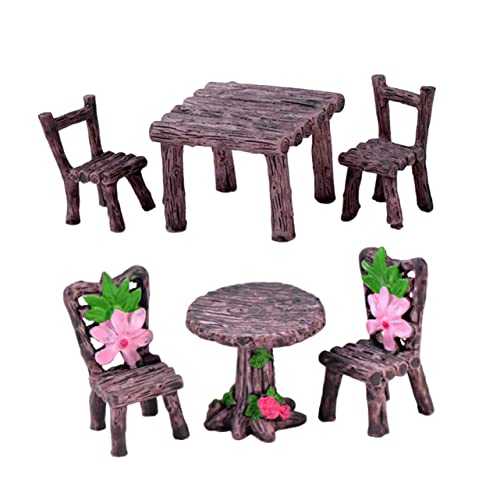 Sosoport 2Sätze Möbel Aus Harz Teiliges Und Stuhl Für Mikrogärten Miniaturhäuser Und Dekoration Langlebiges Design Für Kreative Spielideen Und von Sosoport