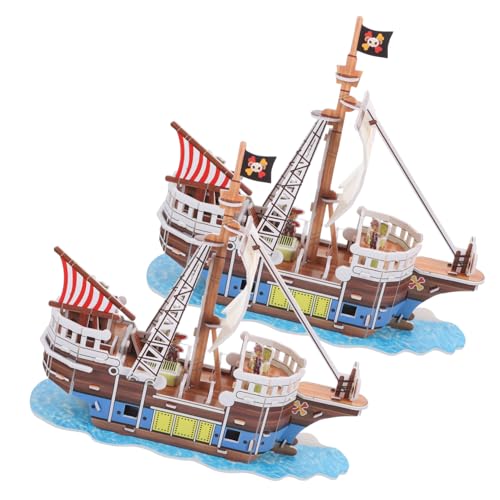 Sosoport 2Sätze Piratenschiff Puzzle für Segelboot Modell aus Papier DIY Montage Kit für Kreative Köpfe Perfektes von Sosoport
