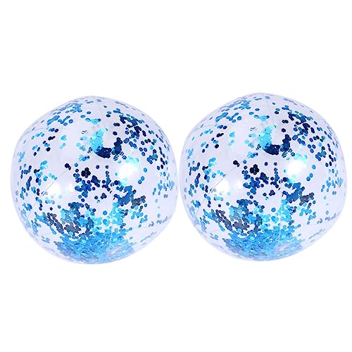 Sosoport 2Stücke Glitzer Strandball Aufblasbar Transparenter Poolspielball für Erwachsene Wasserspielzeug für Strand und Partys Blauer Paillettenball Sosoport 2Stücke Glitzer Strandball Aufblasbar Transparenter Poolspielball für Erwachsene Wasserspielzeug für Strand und Partys Blauer Paillettenball von Sosoport