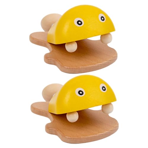 Sosoport 2Stücke Holz Castanets für Kleinkinder Musikinstrumente Fischform für Frühes Lernen und Interaktives für Eltern Junge Mädchen Interaktion von Sosoport
