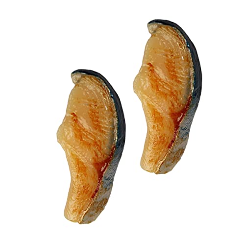 Sosoport 2Stücke Künstliche Fischscheiben Deko Realistische Fischstück Modelle für Fotorequisiten Kreative Seafood Dekoration für Zuhause und Kindergarten Lebenslange Haltbarkeit von Sosoport