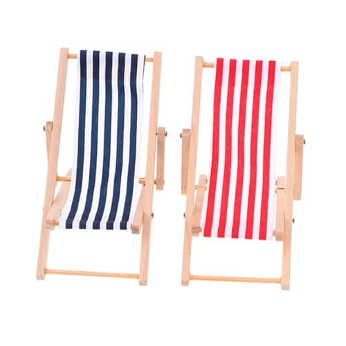 Sosoport 2Stücke Mini Strandstühle für Puppenhaus Dekorative Miniaturmöbel und Strapazierfähige Puppenstühle Zubehör für Kreative Spielwelten von Sosoport