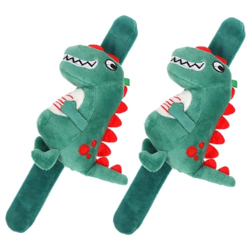 Sosoport 2Stücke Plüsch Dinosaurier Schlagarmbänder für Kuscheltier Klapparmbänder mit Angenehmem Handgefühl Partygeschenk und Mitgebsel für Geburtstagsfeiern von Sosoport