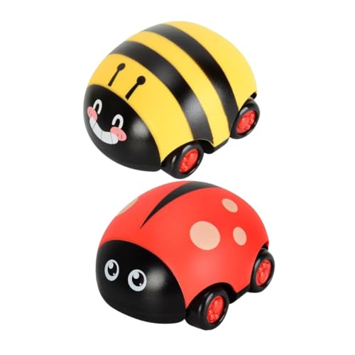 Sosoport 2Stücke Kleiner Spielzeugautos mit Rückziehfunktion für Kinder Cartoon Reibautos in Tierform Partyzubehör für Kleinkinder von Sosoport