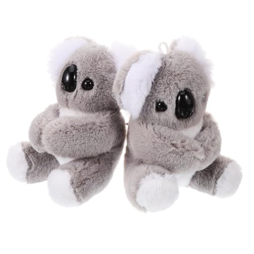 Sosoport 2stücke Koala-schlüsselanhänger Aus Plüsch Cartoon-stofftier-anhänger Hänge-dekoration Für Schlüssel Tasche Rucksack Tier-schlüsselanhänger von Sosoport