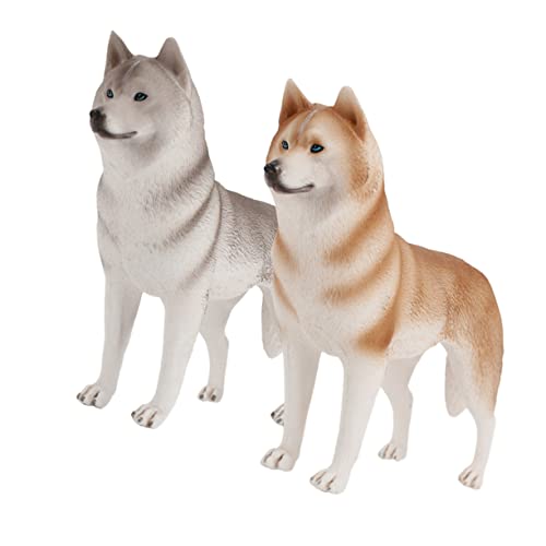 Sosoport 2Stücke Simulierter Husky Hund Dekoratives Modell Realistische Hundedekoration für Zuhause Büro und Auto Perfektes Sosoport 2Stücke Simulierter Husky Hund Dekoratives Modell Realistische Hundedekoration für Zuhause Büro und Auto Perfektes von Sosoport