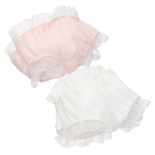 Sosoport 2Stücke Wiederverwendbare Puppenunterwäsche für Kurzunterhosen mit Weißer und Spitze Puppenspiel und DIY Projekte für Kleine um Puppen von Sosoport
