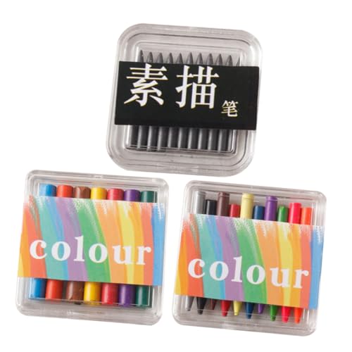 Sosoport 3 Boxen Puppenhaus Buntstifte Colored Pencils buntstifte mitgebsel Dollhouse Accessories Buntes Buntstiftedekor Mini Buntstifte dekorativer Skizzenstift Miniatur Bunte Buntstifte von Sosoport