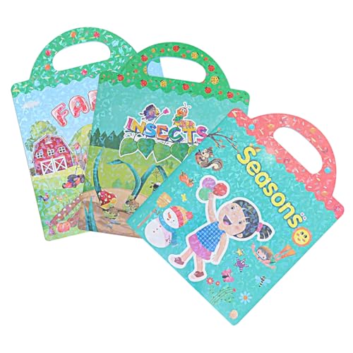 Sosoport 3 Sätze Aufkleberbuch Für Aufkleber Für Kleinkindspielzeug Kinderspielzeug Stickerbuch Für DIY Sticker Book Wasserdichter Verbund-PVC-Aufkleber von Sosoport