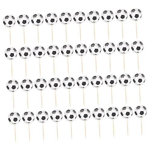 Sosoport 3 Sätze Fußball Zahnstocher Flaggen Kuchen Ornament Fußball Kuchen Topper Party Dessert Dessert Topper Dessert Einsatz Topper Muffin Topper Party Kuchen 24 Stück * 3 von Sosoport