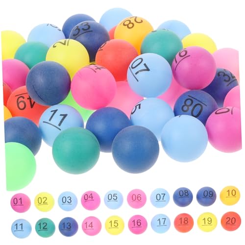 Sosoport 3 Sätze Lotteriekugel Bingokäfige nummeriertes Bingo Verlosung von Bällen Pongball Requisiten für Barspiele Ball für die Lotterie nahtlos Spielball Plastikkugel pp von Sosoport