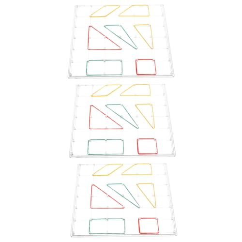 Sosoport 3 Sätze Transparente Geometrische Stecktafel Bretter Board-grafisches Lernspielzeug Requisiten Für Den Mathematikunterricht Vorschulkinder Planke Lehre Kinderspielzeug Plastik von Sosoport