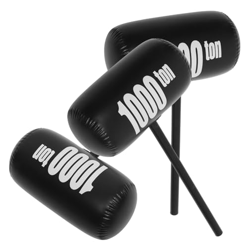 Sosoport 3 Stück Aufblasbarer Hammer Partygeschenke Pool Aufblasbare Hammer Requisiten Poolparty-Hammer Hammer Ballon Party-Requisite Großer Hammer Mit Hartem Griff PVC Black von Sosoport
