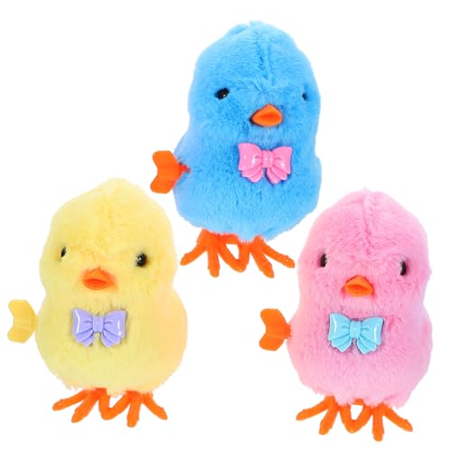 Sosoport 3 Stück Aufzieh Hühnchen Hüpfende Neuheit Aufzieh Springküken Küken Laufendes Küken Küken Aufziehspielzeug Massen Hühnchen Aufzieh Kunststoff von Sosoport