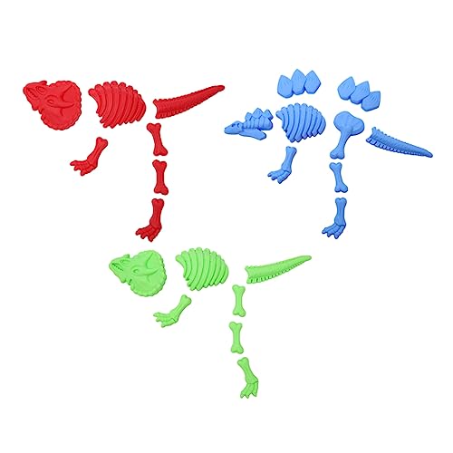 Sosoport 3 Stück Dinosaurier-Skelettform Dinosaurier-Form-Spielset Dinosaurier-Sandformen Strandsandspielzeug plastilinformen selber Machen Dinosaurier-Sandspielzeug Plastik von Sosoport