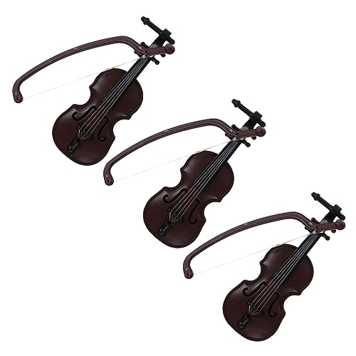 Sosoport 3 Stück Geigenbastel Miniatur Heimdekoration Winzige Geigenornament Dekorationen Geigenmodell Puppenhaus Geige Mini Geige Mini Musikinstrumente Simulationsgeige Aus von Sosoport