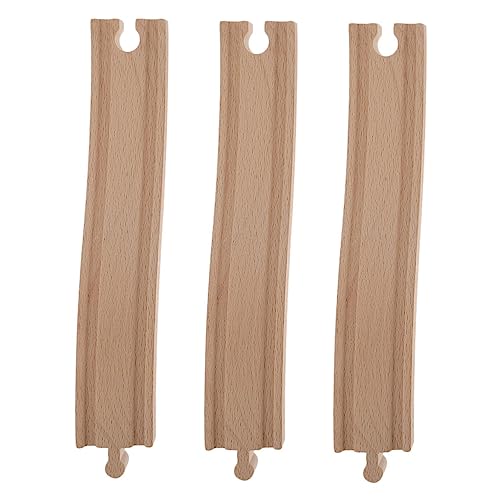 Sosoport 3 Stück Holz Zubehör Teiliges Bausatz für Kreative DIY Zusammenbau von Holzschienen für Spielzeugzüge Erweiterbare Gleise für Unendlichen Spielspaß von Sosoport