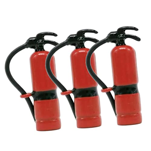 Sosoport 3 Stück Mini -Feuerlöscher Ornamente Puppenhaus Kleinkind Kinderspielzeug Miniatur Mini-Feuerlöscher-Anhänger Dollhouse -Lieferungen kleines Hausgerät Legierung rot von Sosoport
