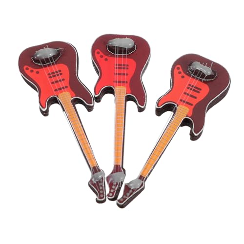 Sosoport 3 Stück Mini Gitarrenmodell Miniatur Puppenhausgitarre Puppenhaus Kleine Miniaturgitarren Gitarren Winzige Gitarre Miniatur Mini Hausgitarre Musikmodell von Sosoport