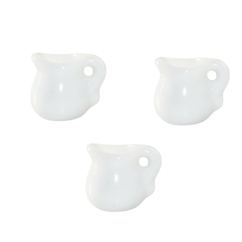 Sosoport 3 Stück Mini-milchkännchen Mini Milchkännchen Dekore Milchkännchen Miniaturmodelle Puppenhaus Küche Krüge Mini-soßenkrüge Aus Porzellan Milchkännchen Modelle Keramik Weiß von Sosoport