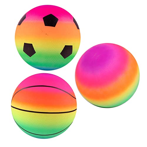 Sosoport 3 Stück Rainbow Pat Ball Aktivspielzeug Hüpfspielplatz Kinderspiele Hüpfbälle Outdoor Outdoor Sportspielzeug Kindersportspielzeug Kleinkind Sportbälle Sportbälle Kinderspielzeug von Sosoport