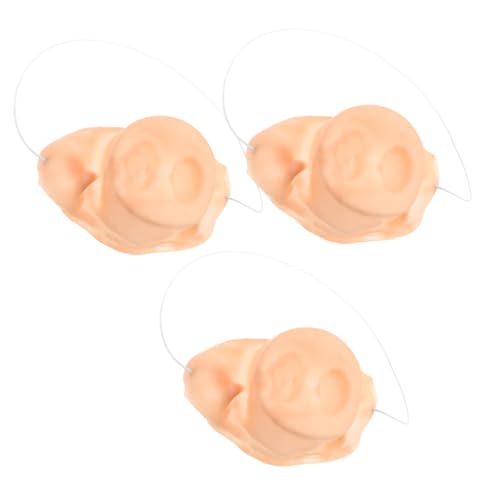 Sosoport 3 Stück Schweinenase Halloween-Nase Schweinsnase Schweine-Cosplay-zubehör Kostümnase Stützschweinnase Dekorative Schweinestütze -Cosplay Cosplay-Nase Beige Emulsion von Sosoport