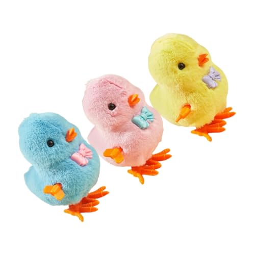 Sosoport 3 Stück Uhrwerk Huhn Hähnchen aufziehen Hühnchenspielzeug Aufziehspielzeug aufziehen Mini-Simulationshuhn Hühnchen-Hopping Aufziehspielzeug Huhn Spielzeughühner ABS von Sosoport