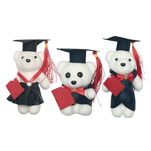 Sosoport 3 Stücke Dr. Bärenpuppe Doktoranden -abschlussgeschenke Herzlichen Glückwunsch, Absolvent, Tierpuppe Tier Der Abschlusssaison Grad Animal Doll Abschluss Bär Schaum von Sosoport