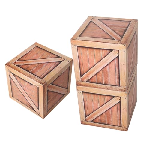 Sosoport 3 Stücke Western Thema Party Supplies Cowboy Party Dekorationen Boxen Simulation Holzkiste Decor Western Cowboy Party Layout Dekorationen von Sosoport