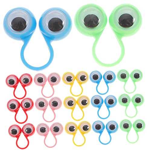 Sosoport 30 Stück Fingeraktivitätsring Fingerpuppen Kinderparty Gefälligkeiten Fingerpuppen Augapfel Finger Augapfelringe aus Kunststoff Plastik von Sosoport
