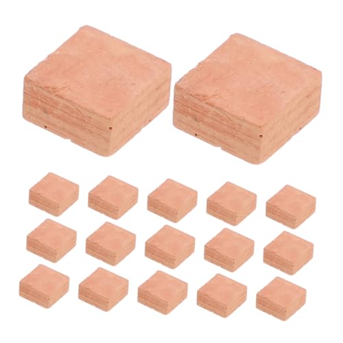 Sosoport 30 Stück Miniatur-Essens- und Spielzeugszenen gefälschter Ziegelstein Spielsteine Mikro-Landschaftsziegel Miniatur-Ziegelmasse Miniatur-Wandziegel Ton Light Brown von Sosoport