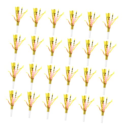 Sosoport 30 Stück Papier Quasten Blasen Drachen Partygeschenke Pfeifen Bunte Quastenpfeife Cheerleader-stütze Party Bläst Hörner Jubelpfiffe Quaste Bläst Pfeife Partypfeife Rosa von Sosoport