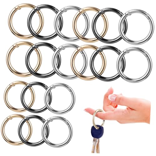 Sosoport 30 Stück Teiliges Runde Metall Ringschnappverschlüsse für Taschenriemen Karabinerhaken Schlüsselanhänger in Gold Schwarz und Silber Vielseitige Kleine Federclips für Handtaschen von Sosoport