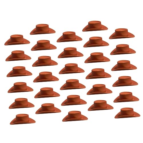 Sosoport 30Stücke Mini Cowboy Hüte Süße Cowgirl Hut Dekoration Für Partykuchen Und Bastelprojekte Schokoladenfarbe Für Feiern Und Anlässe von Sosoport