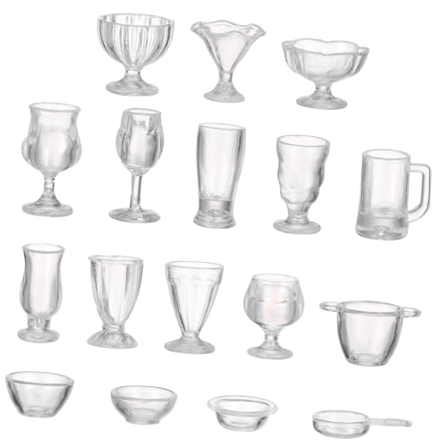 Sosoport 34 Stück Bonbon-Modell wohnungsdeko wohnraumdeko schlusselketten Mug Set trinklernbecher Bausatz Mini -Gerichte für Puppen Minibecher zum Basteln Mikrobecher Mini - Plastik von Sosoport