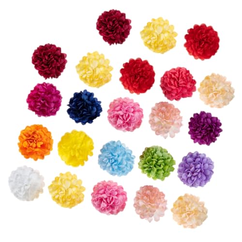 Sosoport 35 Stück Blumenköpfe für die Party Künstlicher Chrysanthemenkopf lebensechte Köpfe bündeln künstliche blüten Artificial Flower Blumenköpfe zum Basteln gefälschte Blumenköpfe Stoff von Sosoport