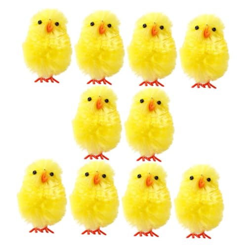 Sosoport 36 Stück Osterküken Hühnerfiguren Für Winzig Mini Küken Figur Klein Osterschmuck Osterhuhn Hühnerhandwerk Plüschstoff Yellow von Sosoport
