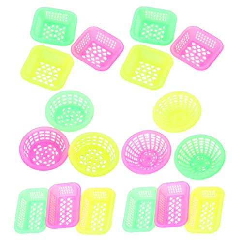 Sosoport 36 Stück puppenhaus Korb Mini-Hauskorb Miniaturen Mini- Puppenhausverzierung Kitchen Toys for kinderküche entzückender Miniaturkorb Mini- - Plastik von Sosoport