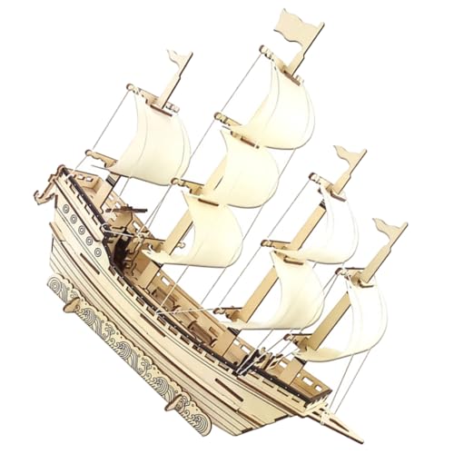 Sosoport 3D Holz Puzzle Selbstgemacht Segelboot Modell Hergestellt aus Holz Bastelset für Erwachsene Nautisches Modell für Schreibtisch und Bücherregal Fördert Kreativität und Konzentration von Sosoport