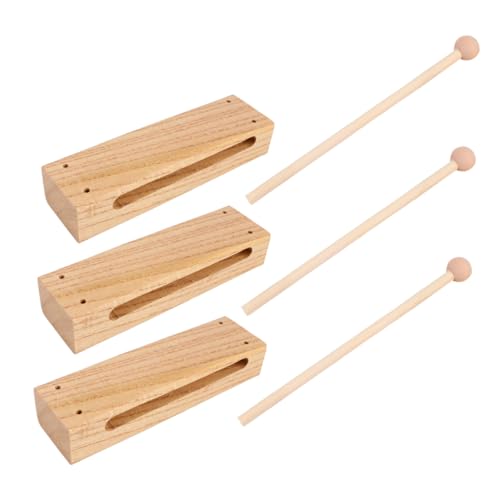 Sosoport 3Er Set Rhythmusblöcke Aus Holz Schlaginstrument Mit Schlägeln Für – Entwicklung Von Rhythmusfähigkeiten Und Koordination – Für Den Musikunterricht Und Die von Sosoport