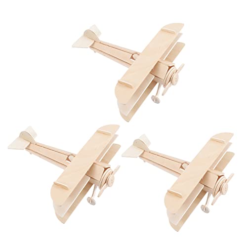 Sosoport 3Stücke Teiliges DIY Modellflugzeug Kit für Holzhandwerk zum Zusammenbauen und Bemalen Geburtstagsgeschenk Kreative Bastelprojekte und Dekoration von Sosoport