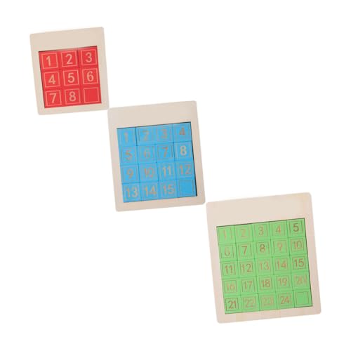 Sosoport 3Stücke Teiliges Holzspielzeug Pädagogisches Nummern Puzzle für Lernspielzeug Eltern Junge Mädchen Interaktion für Frühkindliche Bildung von Sosoport