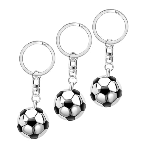 Sosoport 3st Fußball Schlüsselanhänger Mini-fußball-schlüsselanhänger Kreativer Schlüsselanhänger Mit Fußbällen Athleten-souvenir-schlüsselanhänger Handy-anhänger Gedenken Metall Mini-kugel von Sosoport