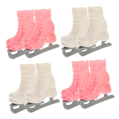 Sosoport 4paare Mini Rollschuhe Für Puppen Dekorative Vier-Rad Eislaufschuhe Für Puppenhaus Spielzeug Zubehör Für Fantasievolles Rollschuhlaufen von Sosoport