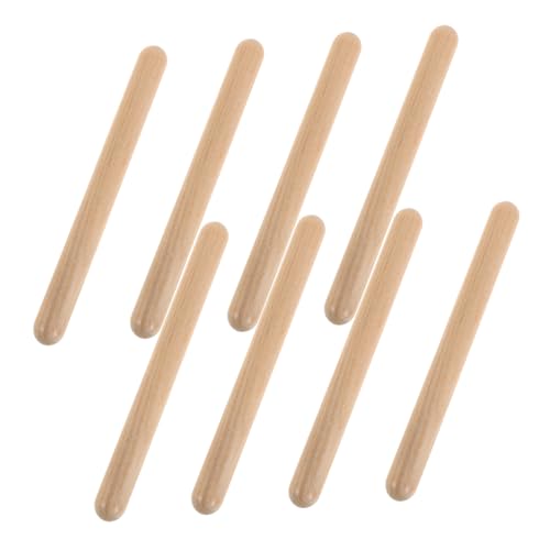 Sosoport 4 Paare Schlagzeug Rhythmus-Sticks aus Holzstäben Holzstabspielzeug Claves Musikinstrument Rhythmusstöcke aus Holz trommelstöcke Holzkeule Khaki von Sosoport