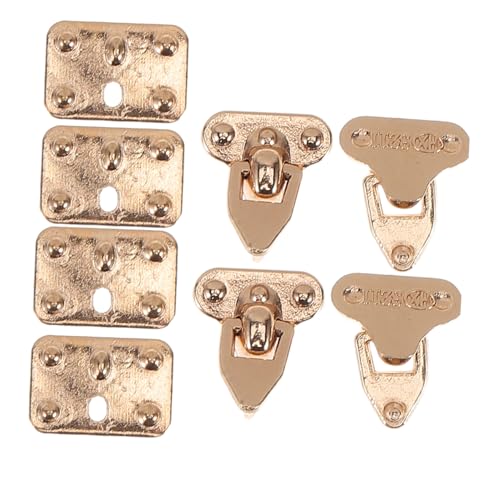 Sosoport 4 Sätze Gepäck Hardware Juwelierorganisator Mini-gepäck-partygeschenk Mini-koffermodell Koffer Puppenhaus Gepäck-schmuckhalter Koffer Gepäck Golden Metall von Sosoport