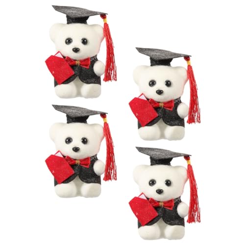 Sosoport 4 Stück Abschlussbär Geschenkspielzeug Mini Plüschtiere Dekorativer Abschluss Plüschbär Abschlussgeschenk Süßes Bärendekor Weiche Flauschige Puppe Kleine Bärenpuppe Zarter von Sosoport