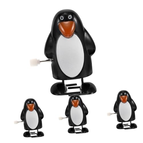 Sosoport 4 Stück Aufzieh Pinguin Spielzeuge Mini Weihnachtsfiguren für Interaktives Partybeutel Füller für Festliche Dekoration und Aufregende von Sosoport